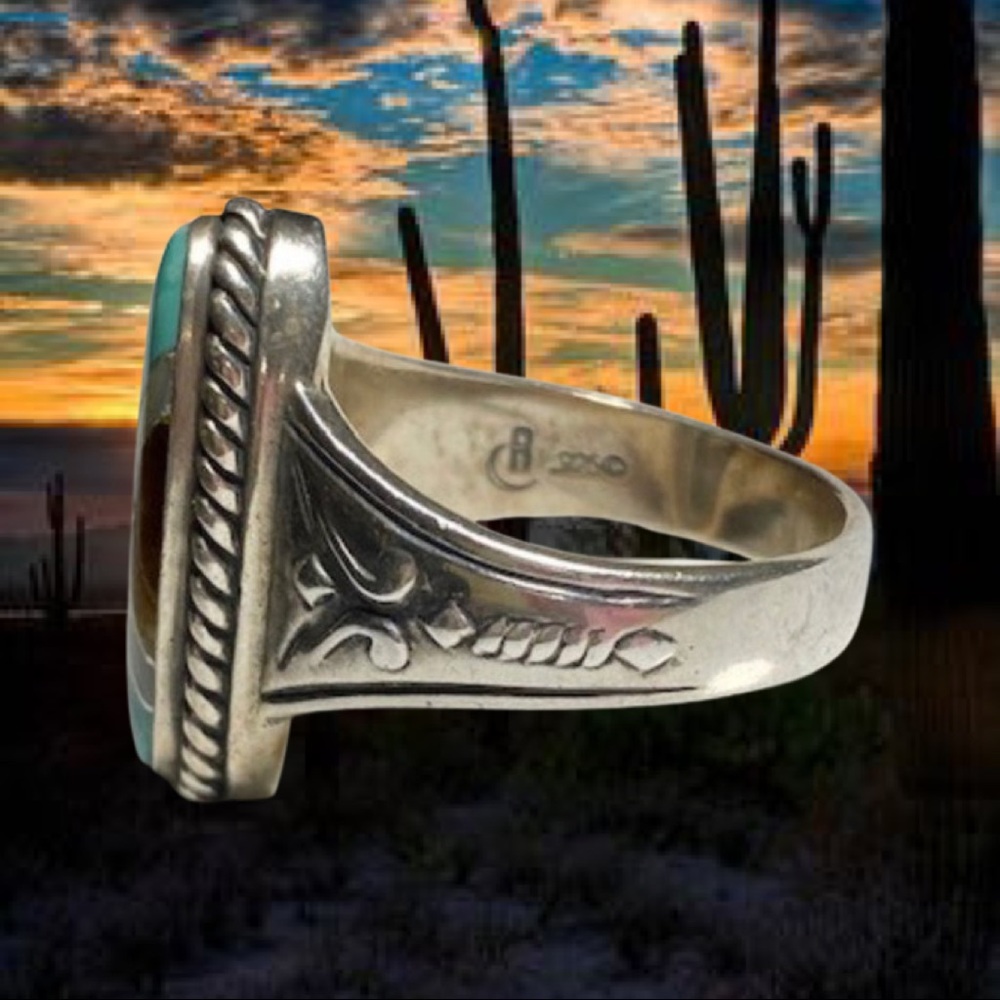 Silver Multicolor Geometric Ring - image 2